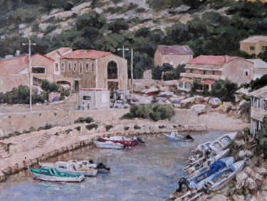 Peinture intitulée "Petit port de Calle…" par Henri Remi, Œuvre d'art originale, Huile
