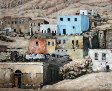 Peinture intitulée "Village de la Vallé…" par Henri Remi, Œuvre d'art originale, Huile