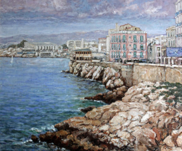 Painting titled "Crique des Catalans…" by Henri Remi, Original Artwork, Oil