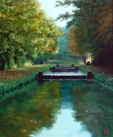 Peinture intitulée "Matin au parc du Ch…" par Henri Remi, Œuvre d'art originale, Huile