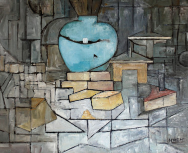 Pintura intitulada "Abstraction" por Henri Remi, Obras de arte originais, Óleo