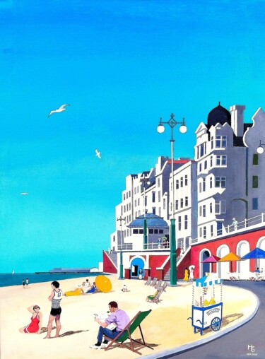 Peinture intitulée "Summer Beach" par Henri Sacchi, Œuvre d'art originale, Acrylique