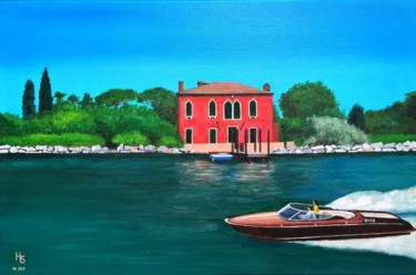 Painting titled "Riva sulla Laguna" by Henri Sacchi, Original Artwork, Acrylic