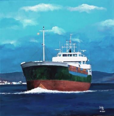 Malerei mit dem Titel "Cargo" von Henri Sacchi, Original-Kunstwerk, Acryl