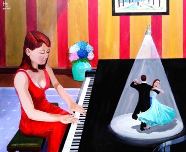 La valse Painting titled "La valse" by Henri Sacchi, Original Art, Acrylic