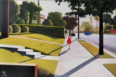 Schilderij getiteld "Sunrise Boulevard" door Henri Sacchi, Origineel Kunstwerk, Acryl