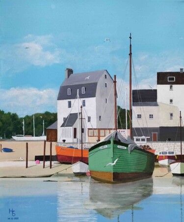 Peinture intitulée "Le petit port" par Henri Sacchi, Œuvre d'art originale, Acrylique