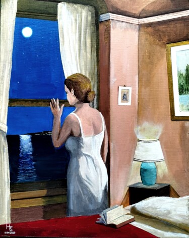 Malerei mit dem Titel "La Chambre" von Henri Sacchi, Original-Kunstwerk, Acryl