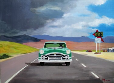 Painting titled "Route 66" by Henri Sacchi, Original Artwork, Acrylic