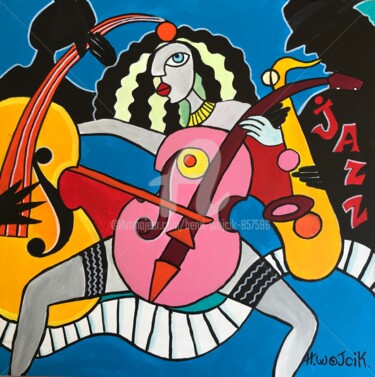 Painting titled "JAZZ" by Henri Wojcik, Original Artwork, Acrylic