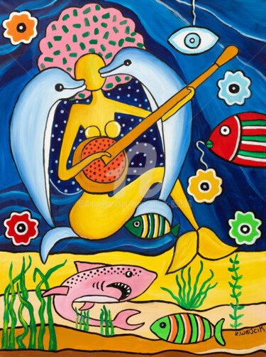 Peinture intitulée "SIRENE BANJO" par Henri Wojcik, Œuvre d'art originale, Acrylique