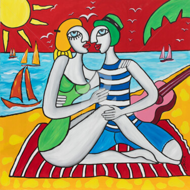 Peinture intitulée "PLAYA" par Henri Wojcik, Œuvre d'art originale, Acrylique Monté sur Châssis en bois