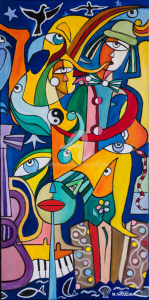 Malarstwo zatytułowany „Fiesta Latino” autorstwa Henri Wojcik, Oryginalna praca, Akryl