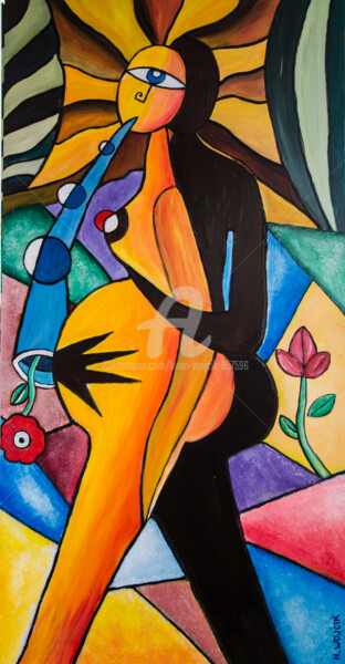 Malerei mit dem Titel "Grossesse (Triptyqu…" von Henri Wojcik, Original-Kunstwerk, Acryl