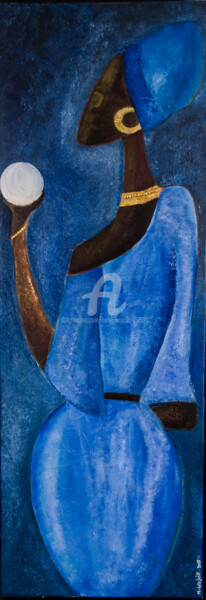 Painting titled "Haïteinne et l'Aven…" by Henri Wojcik, Original Artwork, Oil