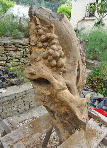 Skulptur mit dem Titel ""Notre Cassis" - Le…" von Henri Degracia, Original-Kunstwerk, Holz
