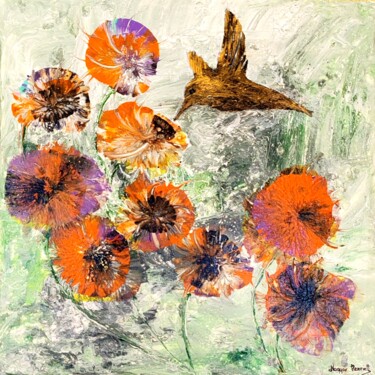 Pintura titulada "Flower Carnival" por Henriett Magyar, Obra de arte original, Acrílico Montado en Bastidor de camilla de ma…