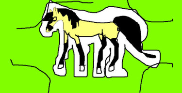 Digital Arts titled "Pony Against Lime" by Henrietta, Original Artwork, Digital Painting