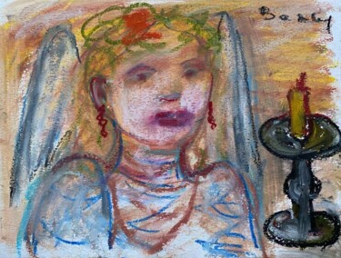 Рисунок под названием ""La bougie"" - Henriette Barety, Подлинное произведение искусства, Пастель