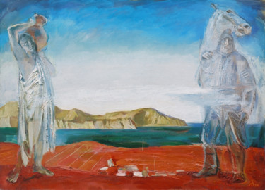 Painting titled "Crimean legend" by Henrikh Hechiporenko, Original Artwork, Oil