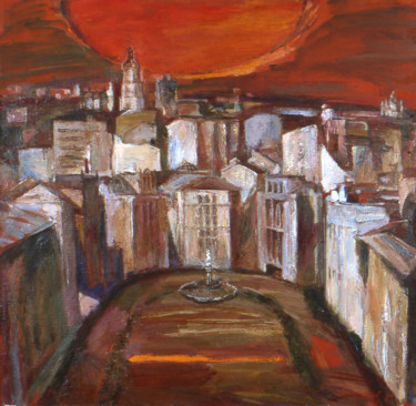 Painting titled "Square" by Henrikh Hechiporenko, Original Artwork, Oil