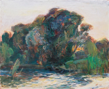 Painting titled "Evening" by Henrikh Hechiporenko, Original Artwork, Oil
