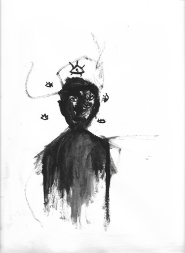 Peinture intitulée "FIXE YOU" par Lil.Kali, Œuvre d'art originale, Gouache