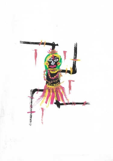 Peinture intitulée "KALI-MAH" par Lil.Kali, Œuvre d'art originale, Gouache