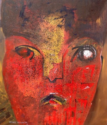 Painting titled "Face" by Henri Moweta, Original Artwork, Oil