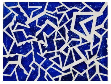 Peinture intitulée "éclas de verre bleu…" par Henrique Carreirinhas, Œuvre d'art originale, Huile