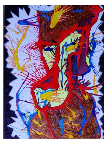 Peinture intitulée "singe en couleur" par Henrique Carreirinhas, Œuvre d'art originale, Autre