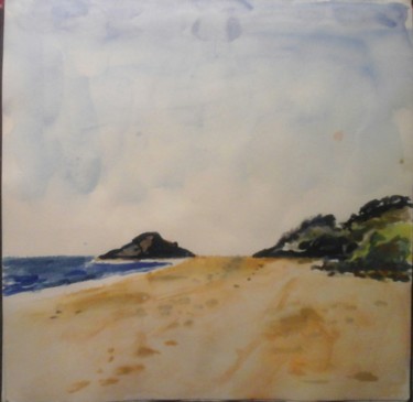 Peinture intitulée "Beach" par Hen, Œuvre d'art originale, Aquarelle