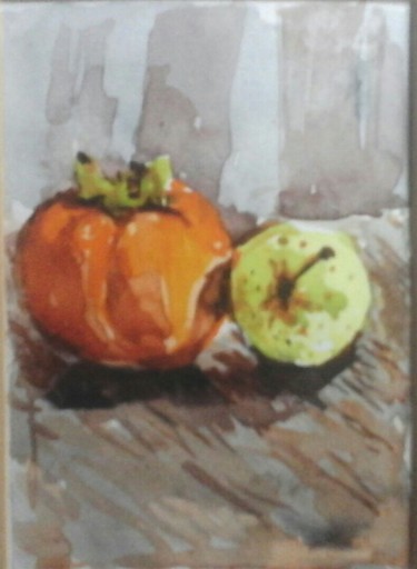Malerei mit dem Titel "Frut" von Hen, Original-Kunstwerk, Aquarell