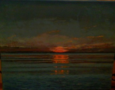 Painting titled "Sunset" by Hen, Original Artwork, Oil