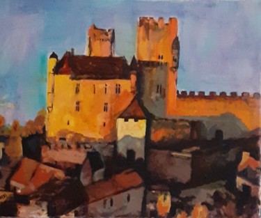 Painting titled "Chateau perigordian" by Hen, Original Artwork, Acrylic