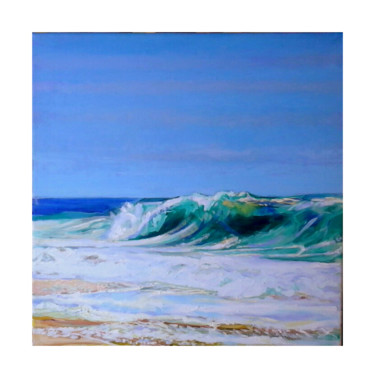 Painting titled "Wave in oil paint" by Hen, Original Artwork, Oil