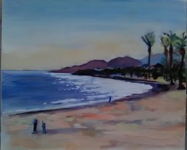 Painting titled "Beach" by Hen, Original Artwork, Oil
