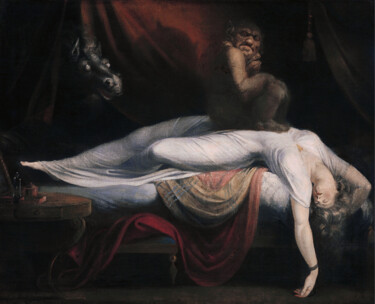 Pintura intitulada "Le cauchemar" por Henry Fuseli, Obras de arte originais, Óleo