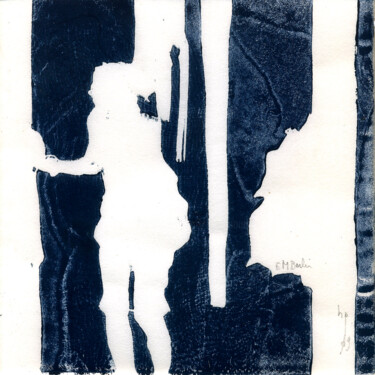 Prenten & gravures getiteld "Berlin Block Monoty…" door Henry Pouillon, Origineel Kunstwerk, Monotype Gemonteerd op Andere s…