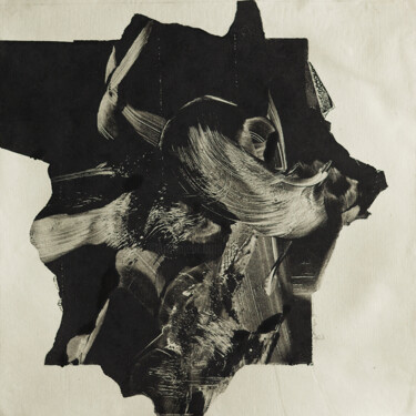 Printmaking titled "les ombres (42)" by Henry Pouillon, Original Artwork, Monotype Mounted on Other rigid panel