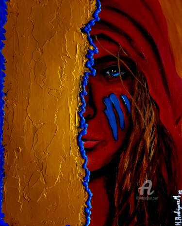 Peinture intitulée "La Mujer de los Lun…" par Henry Rodriguez, Œuvre d'art originale, Acrylique
