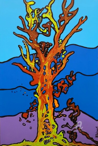 Картина под названием "Arbol Coral" - Henry Rodriguez, Подлинное произведение искусства, Акрил