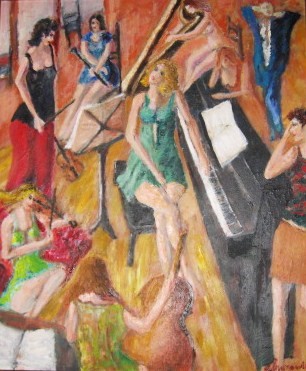 Peinture intitulée "La Répétition" par Henry Abramowicz, Œuvre d'art originale