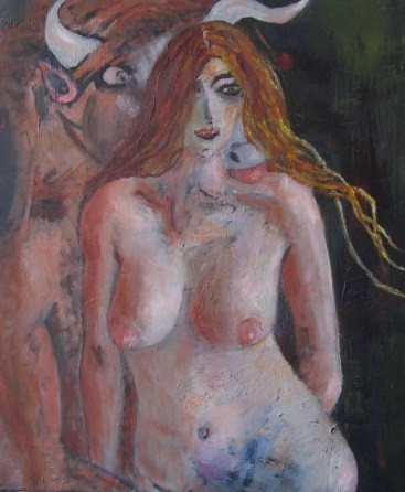 Peinture intitulée "Parsiphae et le Min…" par Henry Abramowicz, Œuvre d'art originale