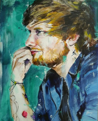 Pittura intitolato "Portrait Ed Sheeran…" da Henryfinearts, Opera d'arte originale, Acrilico