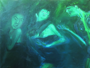 Pittura intitolato "La folie" da Henry Neu, Opera d'arte originale, Olio