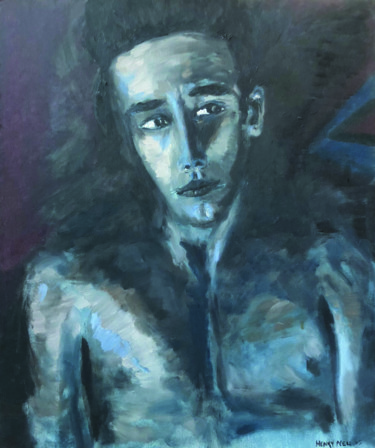 Peinture intitulée "Le jeune homme perp…" par Henry Neu, Œuvre d'art originale, Huile