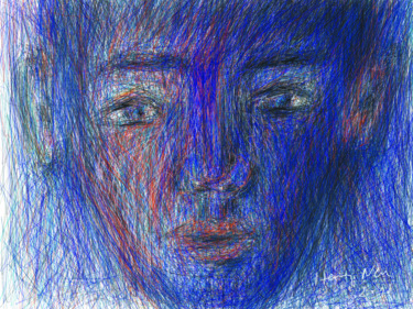 Digitale Kunst mit dem Titel "L'absence" von Henry Neu, Original-Kunstwerk, Digitale Malerei