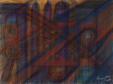 Digitale Kunst mit dem Titel "Immeubles improbabl…" von Henry Neu, Original-Kunstwerk, Digitale Malerei