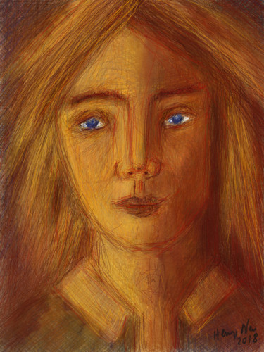 Digital Arts titled "La demoiselle volon…" by Henry Neu, Original Artwork, Digital Painting